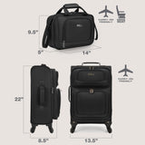 U.S. Traveler Rio Lightweight Softside Rolling Carry - on Suitcase, 4 - Wheel Set, Black