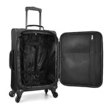 U.S. Traveler Rio Lightweight Softside Rolling Carry - on Suitcase, 4 - Wheel Set, Black