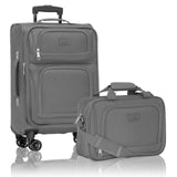 U.S. Traveler Rio Lightweight Softside Rolling Carry - on Suitcase, 4 - Wheel Set, Light Gray