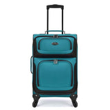 U.S. Traveler Rio Lightweight Softside Rolling Carry - on Suitcase, 4 - Wheel Set, Teal