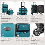U.S. Traveler Rio Lightweight Softside Rolling Carry - on Suitcase, 4 - Wheel Set, Teal