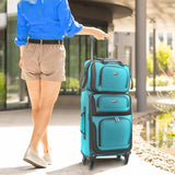U.S. Traveler Rio Lightweight Softside Rolling Carry - on Suitcase, 4 - Wheel Set, Teal