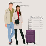 U.S. Traveler Rio Lightweight Softside Rolling Carry - on Suitcase, 4 - Wheel Single, Purple