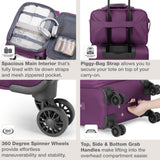 U.S. Traveler Rio Lightweight Softside Rolling Carry - on Suitcase, 4 - Wheel Single, Purple