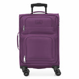 U.S. Traveler Rio Lightweight Softside Rolling Carry - on Suitcase, 4 - Wheel Single, Purple