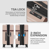 U.S. Traveler Vista Way 3 - Piece Travel Set, 21 - Inch Carry - on Hardside with TSA Lock, 18 - Inch Travel Backpack with Laptop Sleeve, Toiletry Bag, Beige