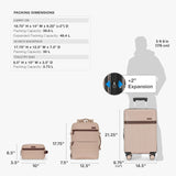 U.S. Traveler Vista Way 3 - Piece Travel Set, 21 - Inch Carry - on Hardside with TSA Lock, 18 - Inch Travel Backpack with Laptop Sleeve, Toiletry Bag, Beige