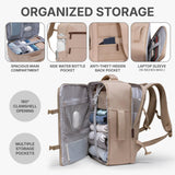U.S. Traveler Vista Way 3 - Piece Travel Set, 21 - Inch Carry - on Hardside with TSA Lock, 18 - Inch Travel Backpack with Laptop Sleeve, Toiletry Bag, Beige