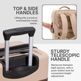U.S. Traveler Vista Way 3 - Piece Travel Set, 21 - Inch Carry - on Hardside with TSA Lock, 18 - Inch Travel Backpack with Laptop Sleeve, Toiletry Bag, Beige