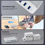 USB C Charger 200W USB C Charger Block,Upgraded GaN III 8 - Port Fast Charging Station Hub,PD 65W Laptop Charging Adapter Compatible with MacBook Pro/Air,DELL,Steam Deck,iPhone 16/15/14,Galaxy S23/22