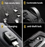 USB Charging Sport Sling Anti - theft Shoulder Bag, Anti Theft Sling Bag, Waterproof Shoulder Backpack, Sports Crossbody Bag