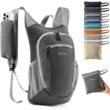 Uselike 10L Small Hiking Backpack Travel Daypack Lightweight Packable Back Pack for Women Men(Iron Grey)