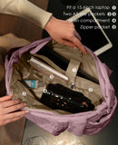 Uselike Tote Bag for Women, Lightweight Puffer Tote Work Bags with Compartments for Travel, Quilted Shoulder Bag with Zipper (Mauve Pink)