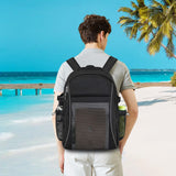 USPECLARE Heavy Duty X - Large Mesh Backpacks for Adults,Semi - Transparent college Backpacks with Rain cover for School, Beach, and Travel (X - Large)
