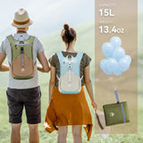 UtiaMiaoGonGo 15L Small Hiking Backpack for Men Women Lightweight Packable Backpack Foldable Casual Daypack for Camping Travel Outdoor, Green