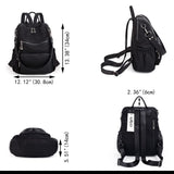 UTO Women Backpack Purse Nylon Fabric Ladies Fashion Designer Rucksack Convertible Travel Shoulder Bag with Tassel Black