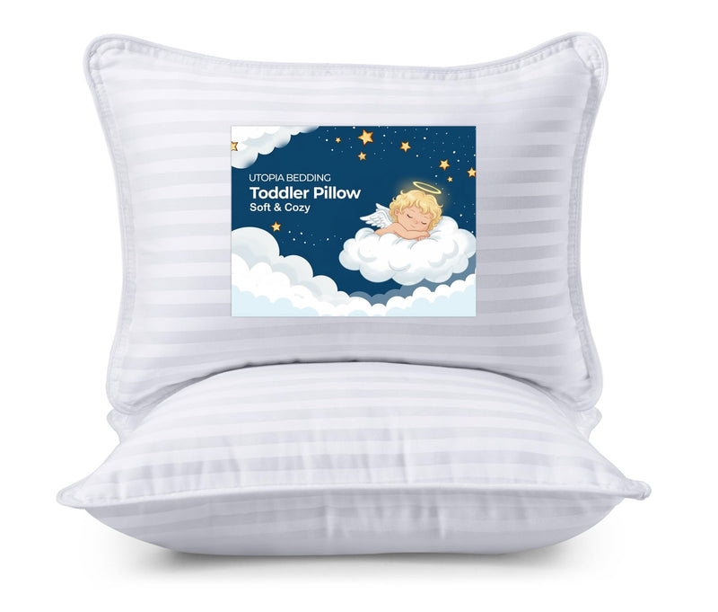 Utopia Bedding Toddler Pillow (White, 2 Pack), 13x18 Pillows for Sleeping, Soft and Breathable Cotton Blend Shell, Small Kids Pillow | Backpacks4Less