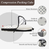 U+U 6 Set Compression Packing Cubes - Ultralight Travel Organizers with Laundry Bag, Space - Saving Suitcase Organizer, Expandable Packing Cubes for Travel, Business Trip and Family Vacation (Polka Dot)