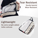 U+U 6 Set Compression Packing Cubes - Ultralight Travel Organizers with Laundry Bag, Space - Saving Suitcase Organizer, Expandable Packing Cubes for Travel, Business Trip and Family Vacation (Polka Dot)