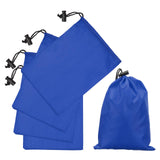 uxcell 5Pcs 210D Polyester Drawstring Bag with Toggle, 6 x 8 Inch Waterproof Travel Storage Bag Foldable Stuff Sack Cinch Sack for Gym Travel Hiking Yoga Clothes Organizer, Dark Blue