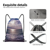 UYBjgsKJIF Drawstring Backpack Water Resistant String Bag Atlantic Ocean Sports Sackpack Gym Sack for Men Women