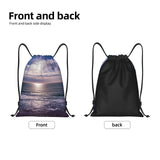 UYBjgsKJIF Drawstring Backpack Water Resistant String Bag Atlantic Ocean Sports Sackpack Gym Sack for Men Women