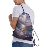 UYBjgsKJIF Drawstring Backpack Water Resistant String Bag Atlantic Ocean Sports Sackpack Gym Sack for Men Women
