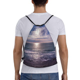 UYBjgsKJIF Drawstring Backpack Water Resistant String Bag Atlantic Ocean Sports Sackpack Gym Sack for Men Women