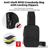 VADOO Sling Bag, Crossbody Bag with Zipper Lock, RFID Blocking & Water Resistant for Men and Women