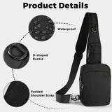 VADOO Sling Bag, Crossbody Bag with Zipper Lock, RFID Blocking & Water Resistant for Men and Women