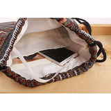 Van Caro Bohemian Drawstring Backpack Light Cinch Bag Gym Sack String Bag (Color 2)