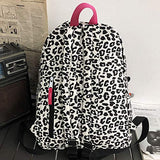 Van Caro Leopard Print Backpack Large College Backpack Casual Bookbag Laptop Backpack Computer Bag Travel Daypack for Women Men,Zebra - Stripe(No Pendant)