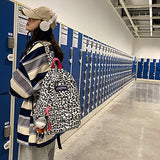 Van Caro Leopard Print Backpack Large College Backpack Casual Bookbag Laptop Backpack Computer Bag Travel Daypack for Women Men,Zebra - Stripe(No Pendant)