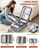 Vancropak Expandable Travel Rolling Backpack with Wheels, Airline Approved Wheeled Backpack with 3 Packing Cubes, 17 Inch Roller Carry on Luggage Suitcase Laptop Bag for Men Women, Grey