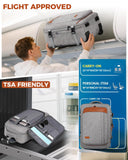 Vancropak Expandable Travel Rolling Backpack with Wheels, Airline Approved Wheeled Backpack with 3 Packing Cubes, 17 Inch Roller Carry on Luggage Suitcase Laptop Bag for Men Women, Grey