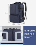 Vancropak Personal Item Backpack for Airlines, Expandable Travel Backpack with 3 Packing Cubes, TSA Flight Approved Carry on Travel Bag, Large Water Resistant Luggage Suitcase bag for Men Women, Blue