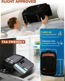Vancropak Travel Backpack with Wheels, 17 inch Carry On Flight Approved Wheeled Laptop Backpack with 3 Packing Cubes, Expandable Water Resistant Lightweight Roller Backpack for Business, Black Brown