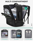 Vancropak Travel Personal Item Backpack for Spirit Airlines with Shoe Compartment Removable, 18x14x8 TSA Approved Underseat Carry on Backpack, Large Luggage Suitcase Bag Fit 17.3" Laptop, Black