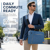 Vangoddy Slate 17-17.3 inch 3-in-1 Universal Convertible Laptop Bag, Backpack Messenger Shoulder Briefcase for Work Travel Office and Daily Commute, Blue