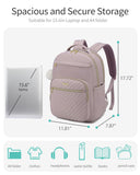 VANKANY Cute Laptop Backpack Women for College, Fashion Teen Girl School Backpack Adult Bookbag for Work Office Nurse Highschool Bag, Light Purple