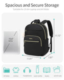 VANKANY Laptop Backpack Women, Aesthetic Highschool Backpack for Girls Cute Black Backpack for College Students Nursing Commuter Work Travel