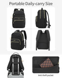 VANKANY Laptop Backpack Women, Aesthetic Highschool Backpack for Girls Cute Black Backpack for College Students Nursing Commuter Work Travel