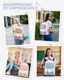 VANKANY School Backpack for Teen Girls, Aesthetic Schoolbag for Middle School High School, Cute Laptop Bookbag for College Women Students Mochilas Niñas, Khaki Beige