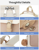 VANKANY School Backpack for Teen Girls, Aesthetic Schoolbag for Middle School High School, Cute Laptop Bookbag for College Women Students Mochilas Niñas, Khaki Beige