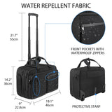 VANKEAN 17.3 Inch Rolling Laptop Bag, Waterproof Overnight Rolling Bags, Laptop Bags for Travel/Work/Business, Stylish Carry on Briefcase, Black