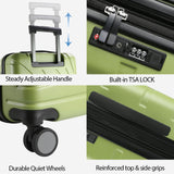 VANKEAN Carry On Luggage with Spinner Wheels & TSA Lock, Expandable Fashionable Hard Shell Suitcase airline approved，20 Inch Carry - On，Green