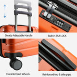 VANKEAN Carry On Luggage with Spinner Wheels & TSA Lock, Expandable Fashionable Hard Shell Suitcase airline approved，20 Inch Carry - On，Orange