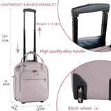 VANKEAN Carry On Underseat 16 - inch Multi - functional Underseater Lightweight Overnight Suitcase with Wheels, Roller Case for Women Travel Business, Light Dusty Pink