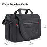 VANKEAN Laptop Briefcase Premium Laptop Case Fits Up to 17.3 Inch Business Shoulder Bag Laptop Expandable Water - Repellent Messenger Bag for Men/ Women Computer Bag for Travel/ Business/ Black