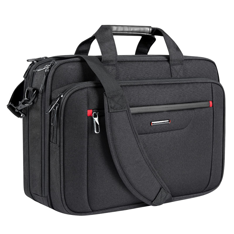 VANKEAN Laptop Briefcase Premium Laptop Case Fits Up to 17.3 Inch Business Shoulder Bag Laptop Expandable Water - Repellent Messenger Bag for Men/ Women Computer Bag for Travel/ Business/ Black